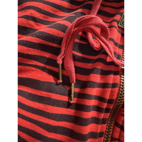 Abbey Dawn Avril Lavigne Zebra Striped Hoodie Cat Ears & Studs XL Y2K Vintage - Picture 6 of 15